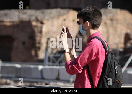 Rom, Italien. Juni 2020. Rom, Wiedereröffnung des Kolosseums nach dem Aussichtspunkt wegen Covid 19 Bild: Foto: Unabhängige Fotoagentur/Alamy Live News Stockfoto