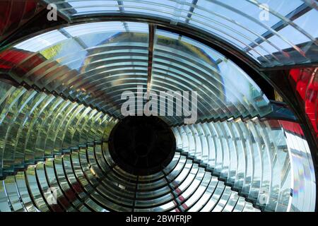 Im Inneren des Cape Meares Lighthouse, Tillamook County, Oregon, USA Stockfoto