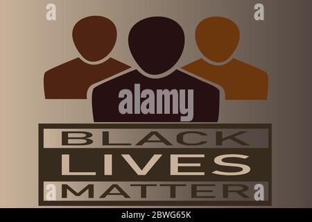 Gruppensymbole, die schwarze Personen mit dem Text unter „Black Lives Matter“ darstellen Stock Vektor