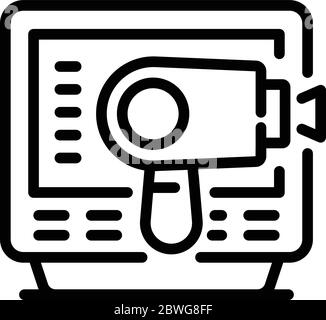 Laser-Haarentfernungsmonitor-Symbol, Outline-Stil Stock Vektor