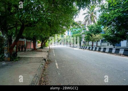 Bengaluru,Karnataka/Indien - 01. Juni 2020: Leere Straße wegen Ausbruch des Corona-Virus Stockfoto