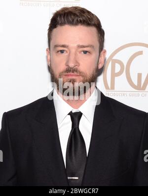 28. Januar 2017, Beverly Hills, Kalifornien, USA: Justin Timberlake kommt am 28. Januar 2017 bei den 28. Jährlichen Producers Guild Awards im Beverly Hilton Hotel in Beverly Hills, Kalifornien, an. (Bild: © Billy Bennight/ZUMA Wire) Stockfoto