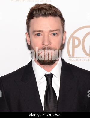 28. Januar 2017, Beverly Hills, Kalifornien, USA: Justin Timberlake kommt am 28. Januar 2017 bei den 28. Jährlichen Producers Guild Awards im Beverly Hilton Hotel in Beverly Hills, Kalifornien, an. (Bild: © Billy Bennight/ZUMA Wire) Stockfoto