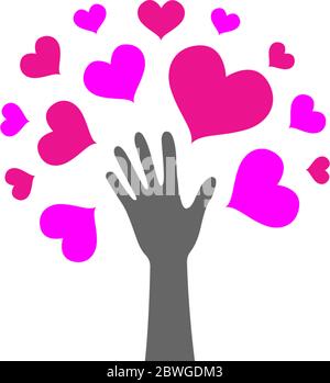 Liebe Gemeinschaft Pflege Logo Symbol Illustration Stock Vektor