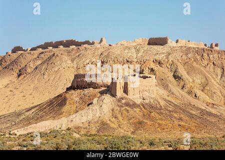 Überreste der Festung Ayaz Kala in Karakalpakstan, Usbekistan Stockfoto