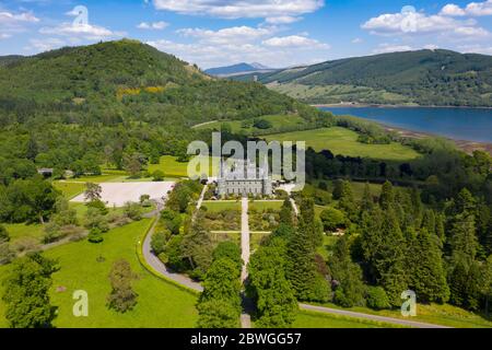 Luftaufnahme von Inveraray Castle in Argyll and Bute, Schottland, Großbritannien Stockfoto