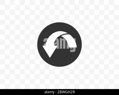 Symbol für gekrümmte Pfeile. Vektorgrafik, flaches Design. Stock Vektor