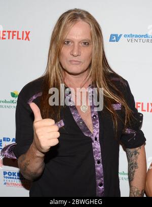 9. September 2017, Los Angeles, Kalifornien, USA: Musiker Sebastian Bach besucht Ed Asner und Freunde Celebrity Poker Turnier zugunsten der Autism Society im Hayworth Los Angeles Showroom im Citigroup Center in Los Angeles am 9,2017. September. (Bild: © Billy Bennight/ZUMA Wire) Stockfoto