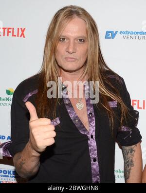 9. September 2017, Los Angeles, Kalifornien, USA: Musiker Sebastian Bach besucht Ed Asner und Freunde Celebrity Poker Turnier zugunsten der Autism Society im Hayworth Los Angeles Showroom im Citigroup Center in Los Angeles am 9,2017. September. (Bild: © Billy Bennight/ZUMA Wire) Stockfoto