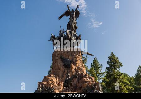 Denkmal des Generals San Martin auf dem Cerro de La Gloria in Mendoza. Stockfoto