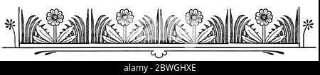 Abstraktes Ornament, Kapiteltrenner in einem Buch. Illustration des 19. Jahrhunderts. Weißer Hintergrund. Stockfoto