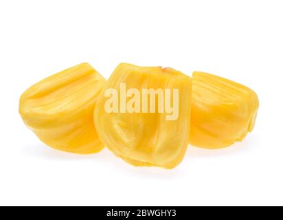 Reife Jackfruit isoliert auf weißem Hintergrund. Stockfoto