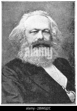 Porträt von Karl Marx - ein deutscher Philosoph, Ökonom, Historiker, Soziologe, Politologe, Journalist und Sozialrevolutionär. Stockfoto