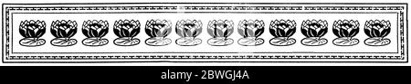 Abstraktes Ornament, Kapiteltrenner in einem Buch. Illustration des 19. Jahrhunderts. Weißer Hintergrund. Stockfoto