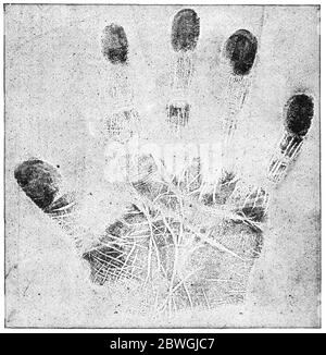 Fingerabdrücke sind eines der Kindertöter der Frauen (1898). Illustration des 19. Jahrhunderts. Weißer Hintergrund. Stockfoto