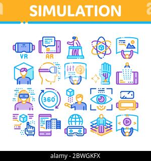 Symbole Für Die Sammlung Von Simulationsgeräten Setzen Vektor Stock Vektor