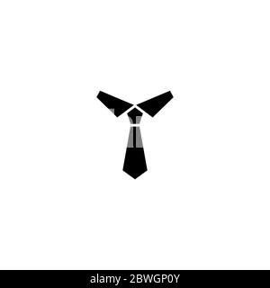 Bindungssymbol auf weißem Hintergrund isoliert. Silhouette des Mannes Krawatte. Kleiderordnung. Mann, männlich, maskulines Symbol. Vektor flache Abbildung. Stock Vektor