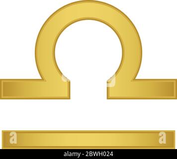 vektorsymbol für goldene Skalen. Sternzeichen. Waagen-Konstellation. Stock Vektor