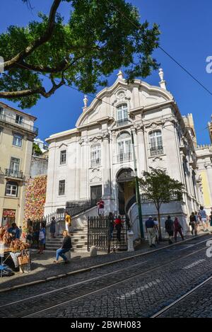 LISSABON, PORTUGAL - 2. JULI 2019: Kirche des heiligen Antonius (Igreja de Santo Antonio) in Lissabon, Portugal Stockfoto