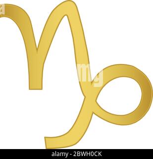 vektorsymbol „golden Mountain Sea-Goat“. Sternzeichen. Mountain Sea-Goat Constellation. Stock Vektor