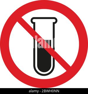 Keine Chemikalien. Chemikalien frei Vektor Zeichen. Kein GVO-Vektor-Symbol. Der rote Kreis, der das Verbot Stock Vektor
