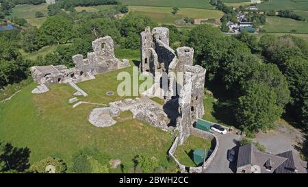 Luftaufnahme von Llawhaden Castle, Llawhaden Pembrokeshire Wales UK Stockfoto