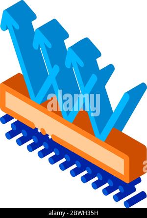 Wasserdichtes Material Boden isometrische Symbol Vektor-Illustration Stock Vektor