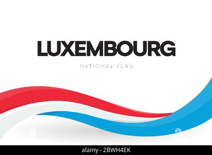 Das Großherzogtum Luxemburg winkendes Flaggen-Banner. Luxemburgisches Symbolplakat. Luxemburg patriotische Band. Nationalfeiertag. Isolierte Weltmeisterschaft, Fußball Stock Vektor