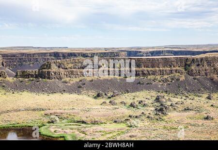 Klippenbands in der Nähe von Dry Falls im Osten von Washington, USA. Stockfoto