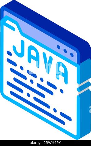 Codierungssprache Java System isometrische Symbolvektordarstellung Stock Vektor