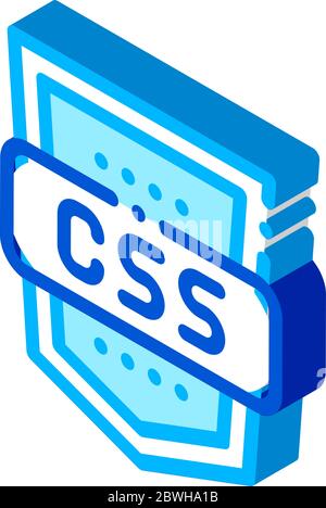 Codierungssprache CSS System isometrische Symbolvektordarstellung Stock Vektor