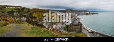 Panoramablick auf Aberystwyth in Wales Stockfoto