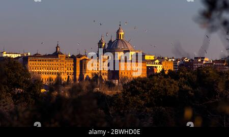 Seminario e Iglesia de San Francisco el Grande desde el mirador de la Huerta de la Partida. Madrid. España Stockfoto