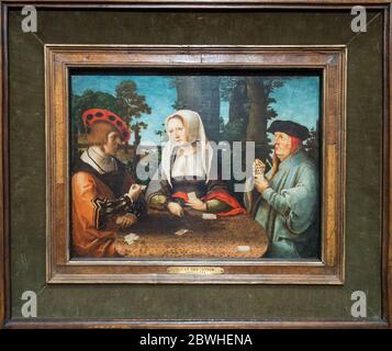 Los jugadores de cartas. Lucas van Leyden. Museo Nacional Thyssen-Bornemisza. Madrid. España Stockfoto