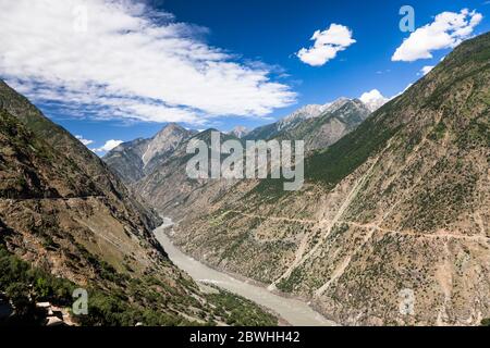 Der obere Dampf des Indus Flusses, nahe Besham Stadt, Indus Tal, Hindu kush Berg, Shangla, Khyber Pakhtunkhwa Provinz, Pakistan, Südasien, Asien Stockfoto