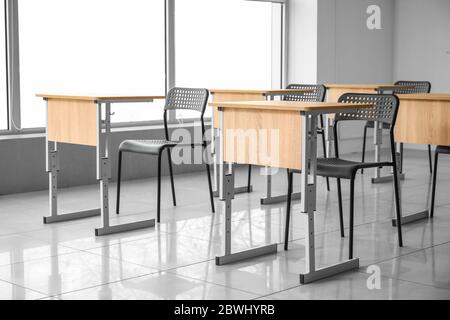 Interieur des modernen leeren Klassenzimmers Stockfoto