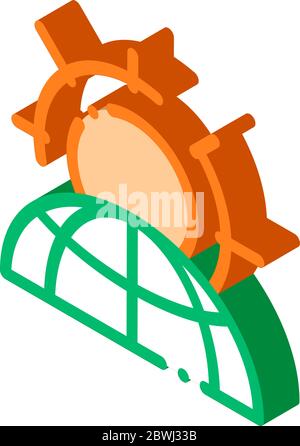 Erwärmung der Sonne Planet Problem isometrische Symbol Vektor-Illustration Stock Vektor