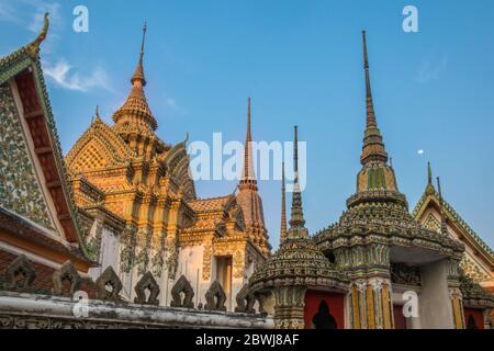 Stupas im Tempel Wat Po, Bangkok, Thailand Stockfoto