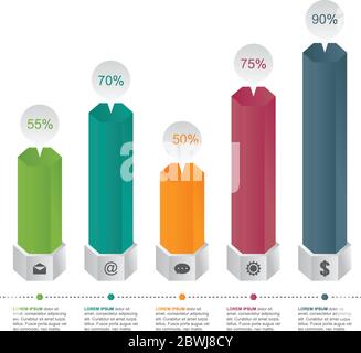 Balken Diagramm Diagramm statistische Business Infografik Abbildung Stock Vektor