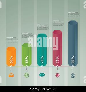 Balken Diagramm Diagramm statistische Business Infografik Abbildung Stock Vektor