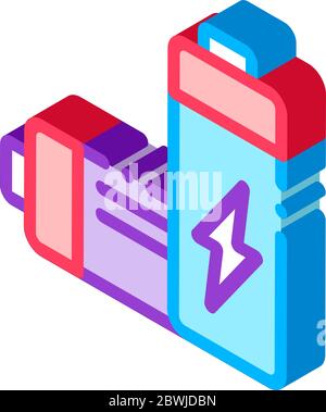 Isometrische Symboldarstellung für den Behälter für nukleare Abfälle Stock Vektor