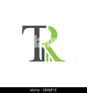 Letter TR Business und Finanzen Typografie Logo Vektor-Design isoliert auf einem weißen Hintergrund. Business Finance Logo mit einfachen Finanzgrafikleisten de Stock Vektor