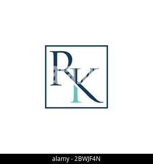 Letter RK Logo Design-Konzept innerhalb quadratischer Form isoliert auf einem weißen Hintergrund Stock Vektor