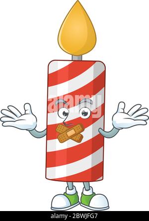 Kerze Cartoon Zeichnung Design machen eine ruhige Fingerbewegung Stock Vektor