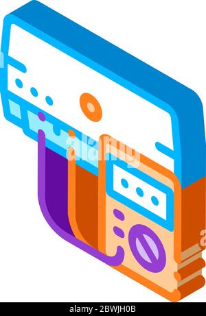 Diagnose Conditioner System isometrische Symbol Vektor-Illustration Stock Vektor