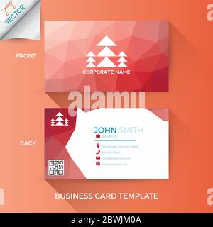 Visitenkarte Vorlage in kreativem, modernem und klarem Stil mit Vorder- und Rückseite Layout Stock Vektor