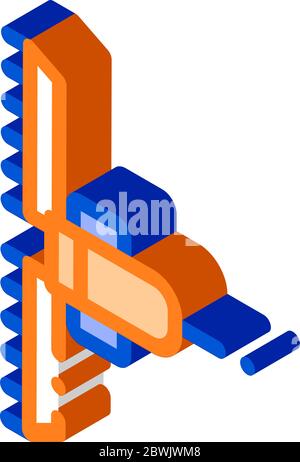 Agronomy Cultivator Trailer isometrische Symbol Vektor-Illustration Stock Vektor