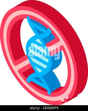Allergen Free Sign Genome isometrische Symbol Vektor-Illustration Stock Vektor