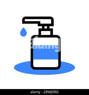 Symbol für die Flasche mit Desinfektionsmittel-Alkohol Stock Vektor