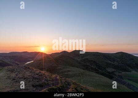 Sonnenaufgang über Pentland Hills, Edinburgh Schottland Stockfoto